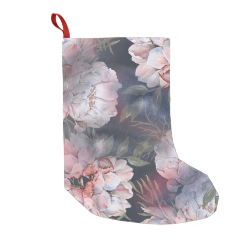 Watercolor Roses Romantic Seamless Pattern Small Christmas Stocking