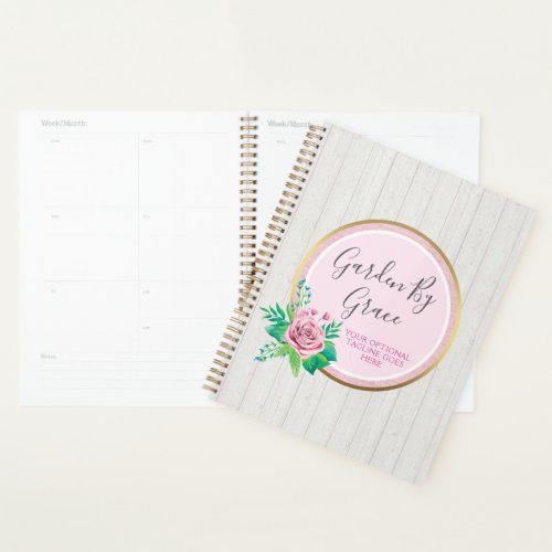 Watercolor Roses  Rustic Wood Shabby Chic Cottage Planner