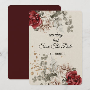 Watercolor Roses Spring Bouquet Love Invitation