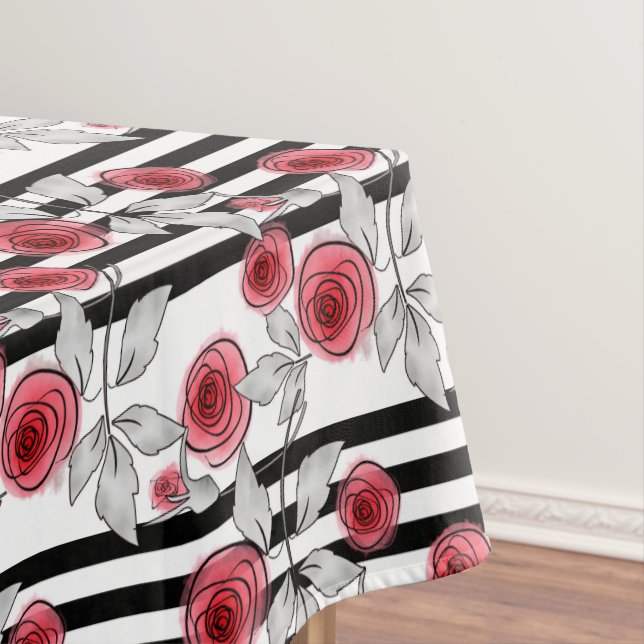 Watercolor roses tablecloth (In Situ)