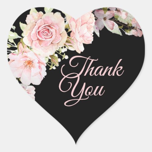 Watercolor Roses Thank You Stickers