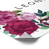 Watercolor roses unplugged ceremony sign (Corner)