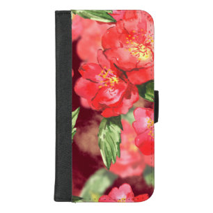 Watercolor Roses With Greens iPhone 8/7 Plus Wallet Case