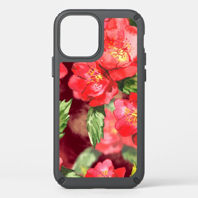 Watercolor Roses With Greens Speck iPhone Case (Front)