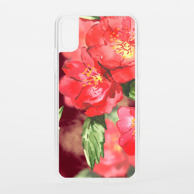 Watercolor Roses With Greens Uncommon iPhone Case (Back)