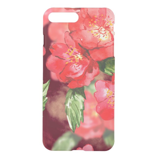 Watercolor Roses With Greens Uncommon iPhone Case (Back)