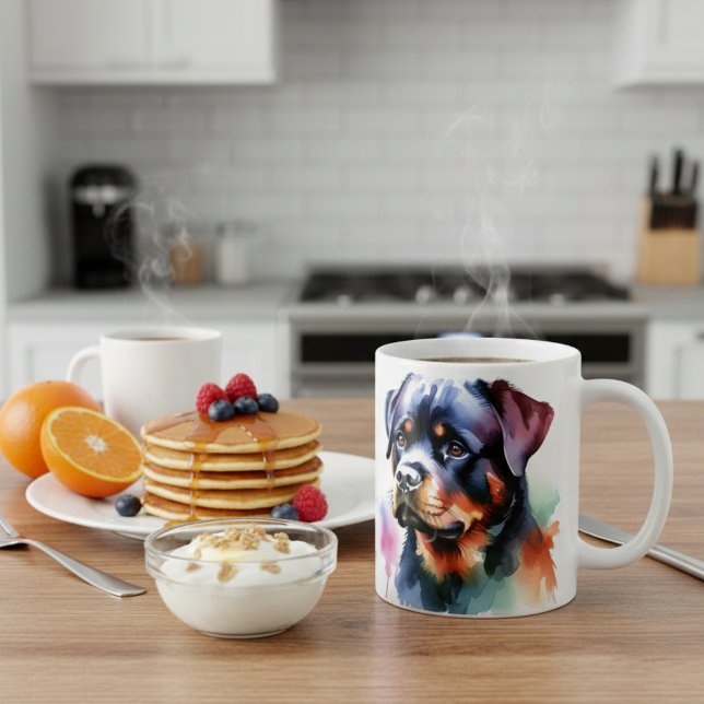   Watercolor Rottweiler Coffee Mug (Creator Uploaded)