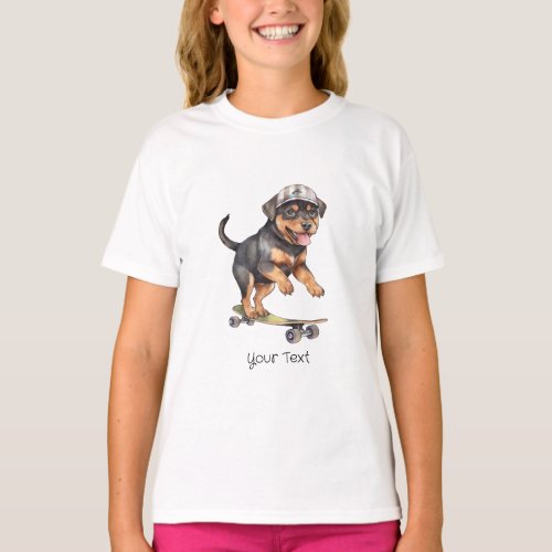Watercolor Rottweiler Girl T_Shirt