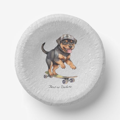 Watercolor Rottweiler Paper Bowl