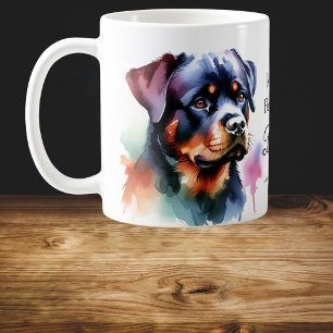 Watercolor Rottweiler Personalize Coffee Mug