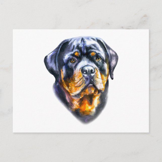 Watercolor Rottweiler Postcard (Front)
