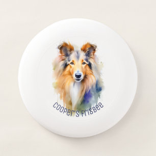 Watercolor Rough Collie Illustration Wham-O Frisbee