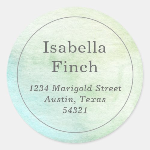 Watercolor Round Address Label