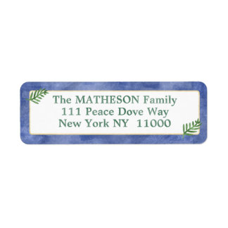 Watercolor Royal Blue, Green, Gold Simplicity Label