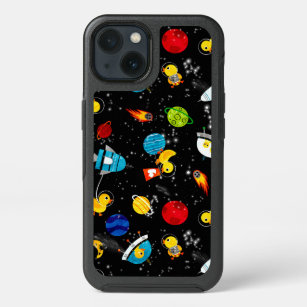 Watercolor Rubber Duck Astronauts Kids Outer Space iPhone 13 Case