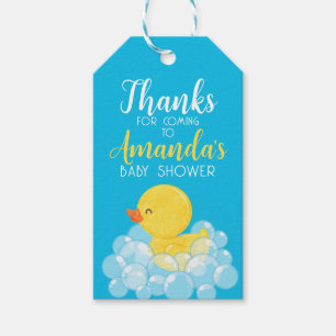 Watercolor Rubber Duck Baby Shower Favor Tags