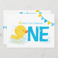 Watercolor Rubber Duck Double Sided 1st Birthday