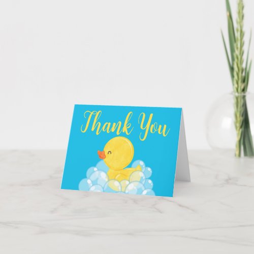 Watercolor Rubber Duck Folding Thank You Card