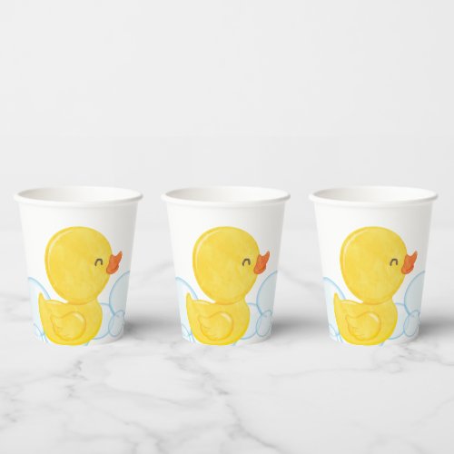 Watercolor Rubber Duck Party  Paper Cups