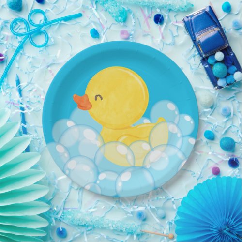 Watercolor Rubber Duck Party  Paper Plates