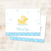 Watercolor Rubber Ducky Baby Shower Thank You