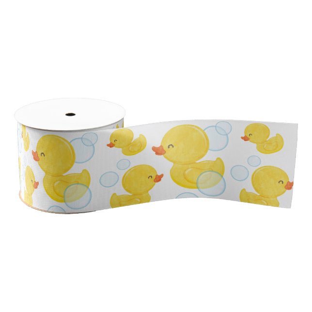 Watercolor Rubber Ducky Grosgrain Ribbon (Spool)
