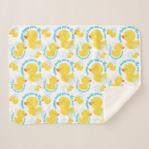 Watercolor Rubber Ducky You're the One Sherpa Blanket