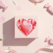 Watercolor Ruby Heart 40th Wedding Anniversary