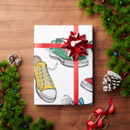 Watercolor Running Shoe Wrapping Paper