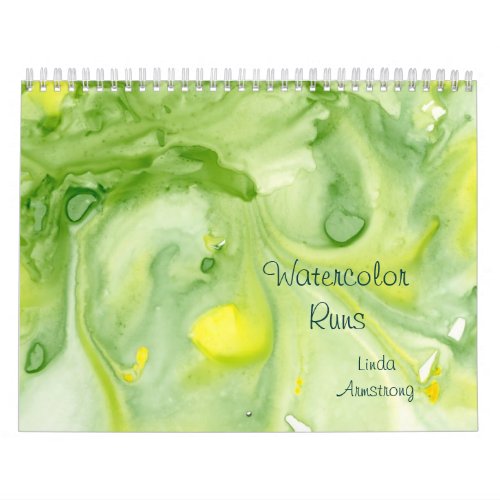 Watercolor Runs Abstract Fine Art Calendar