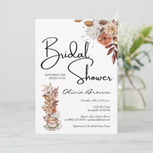 Watercolor Rustic Botanical Bridal Shower Photo Invitation