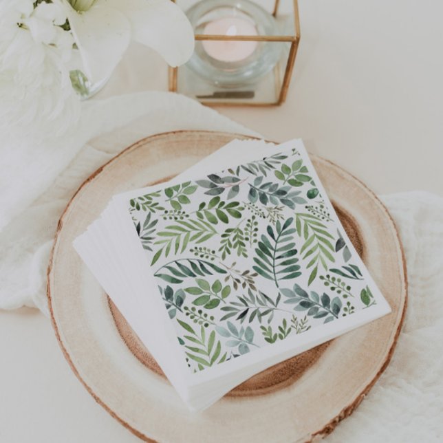 Watercolor Rustic Botanical Leaves    Napkins (Creator Uploaded)