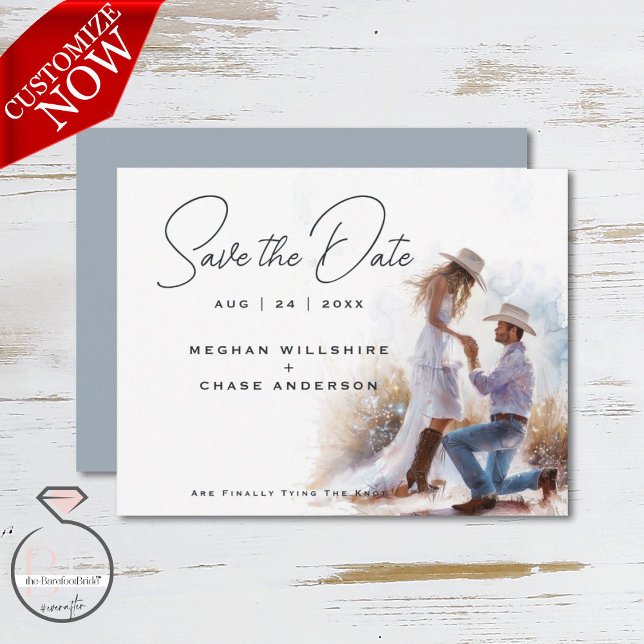 Watercolor Rustic Cowboy Wedding  Invitation (Creator Uploaded)