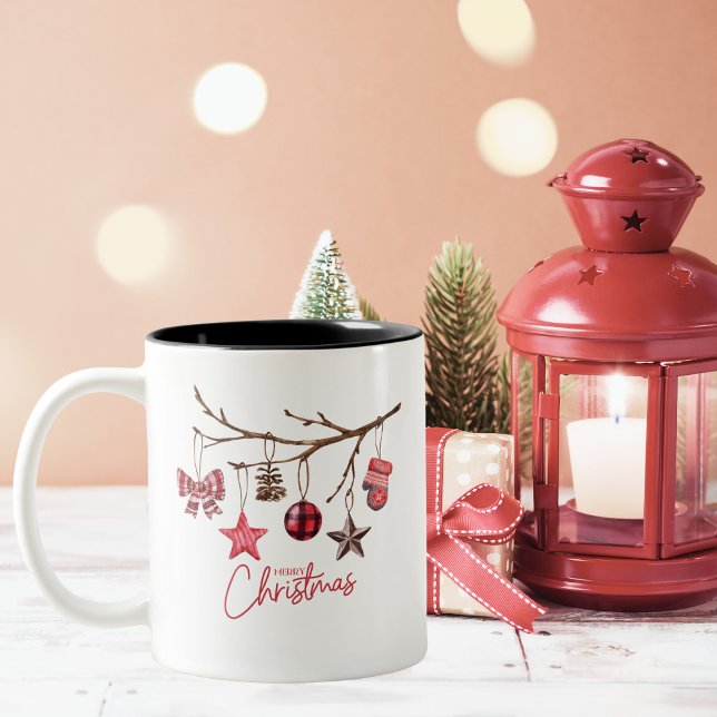Watercolor Rustic Cozy Merry Christmas Latte Mug (Creator Uploaded)