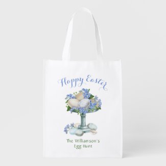Watercolor Rustic Easter Vase Eggs Flower Egg Hunt