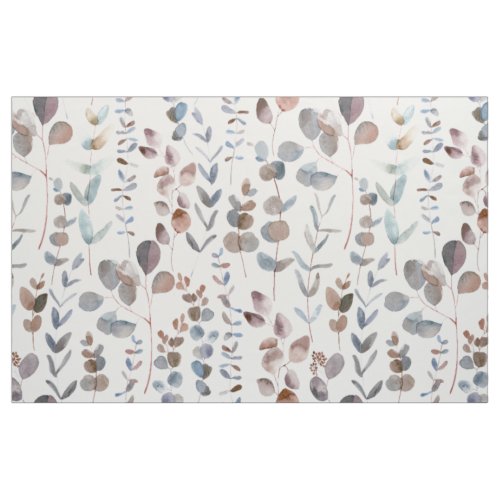 Watercolor Rustic Eucalyptus Seamless Pattern  Fabric