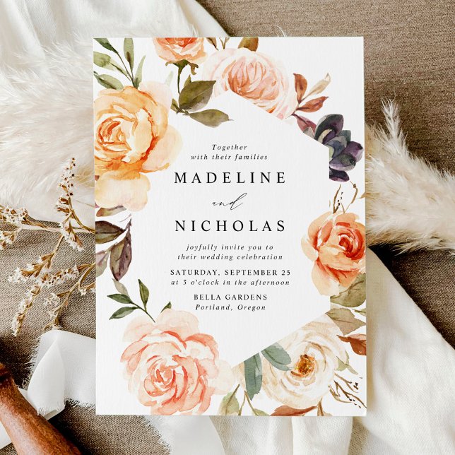 Watercolor Rustic Fall Floral Invitation (Creator Uploaded)