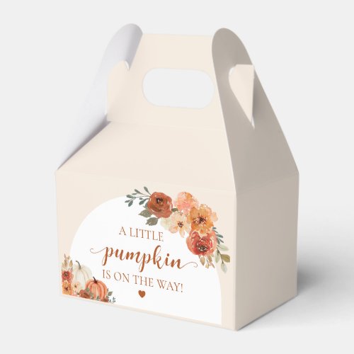 Watercolor Rustic Fall Little Pumpkin Baby Shower Favor Boxes