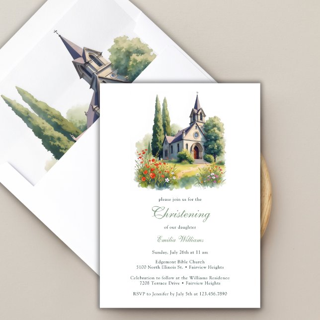 Watercolor Rustic Floral Catholic Church  Envelope Liner (Watercolor Rustic Floral Catholic Church Envelope Liner)