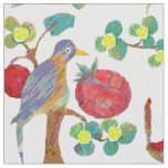 Watercolor Rustic Floral Garland Folk Art Pattern Fabric