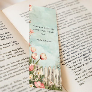 Watercolor Rustic Flowers and Fence Bood Quote Bookmarks