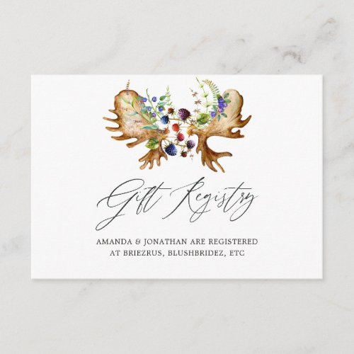 Watercolor Rustic Forest Wedding Gift Registry Enclosure Card