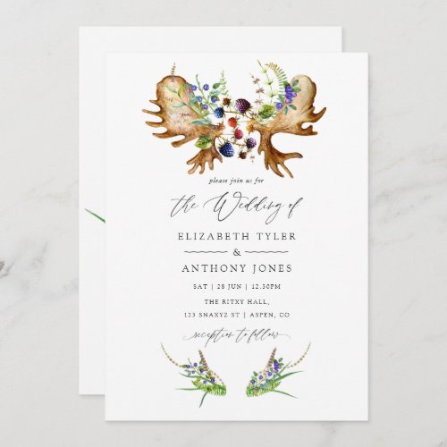 Watercolor Rustic Forest Wedding Invitation