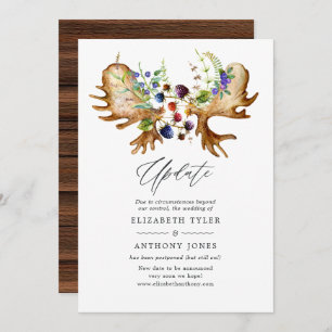 Watercolor Rustic Forest Wedding Update Invitation
