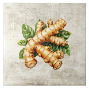 Watercolor Rustic Ginger Faux Texture  Ceramic Tile