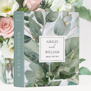 Watercolor Rustic Greenery Sage Wedding Album Mini Binder