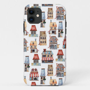 Watercolor Rustic Houses Realtor iPhone 11 Case