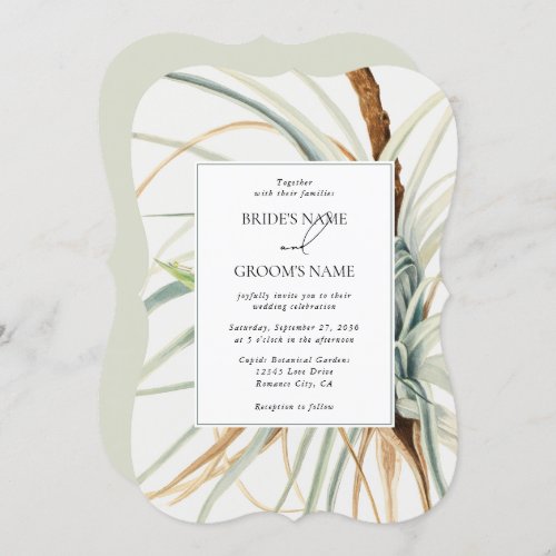 Watercolor Rustic Neutral Boho Botanical Wedding Invitation