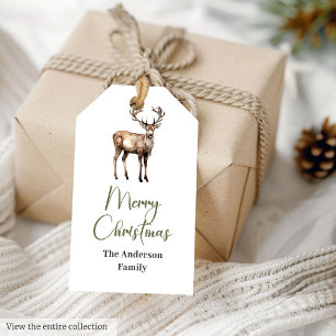 Watercolor Rustic Neutral Earthy Xmas Gift Tags
