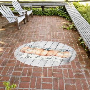 Watercolor Rustic Pumpkins Outdoor Rug